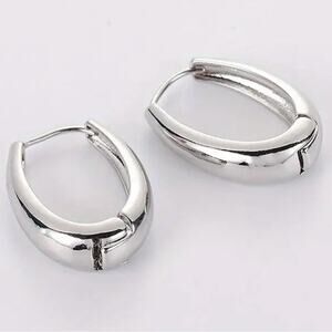 Silver hinged hoop earrings